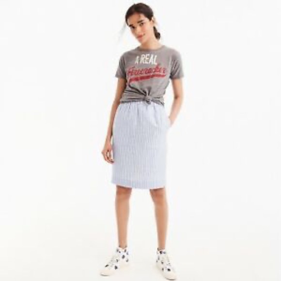 J. Crew - Pull On Stripe Linen & Cotton Skirt - NWOT - Sz S - Picture 7 of 9